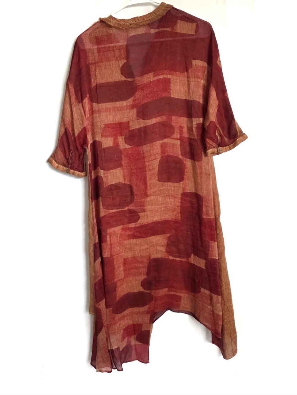 JADE & CLOUD Avant Garde Lagenlook Silk Jute Blend Dress S - Picture 5 of 6
